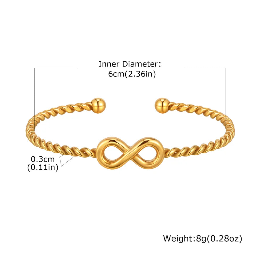 IG Style Casual Infinity 201 Stainless Steel 18K Gold Plated Bracelets In Bulk