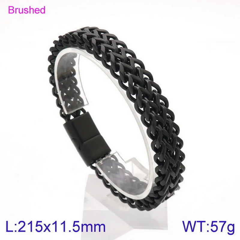 Hip-Hop Retro Color Block Titanium Steel Plating 18K Gold Plated Men's Bracelets