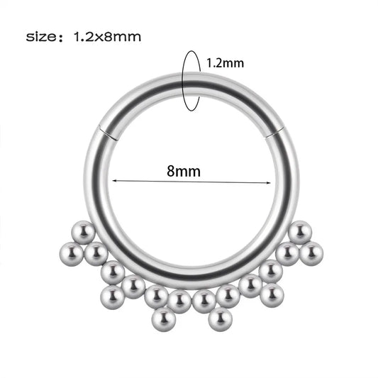 1 Piece Nose Rings & Studs Hip-Hop Round 304 Stainless Steel Rhinestone Copper Plating Rhinestones Zircon