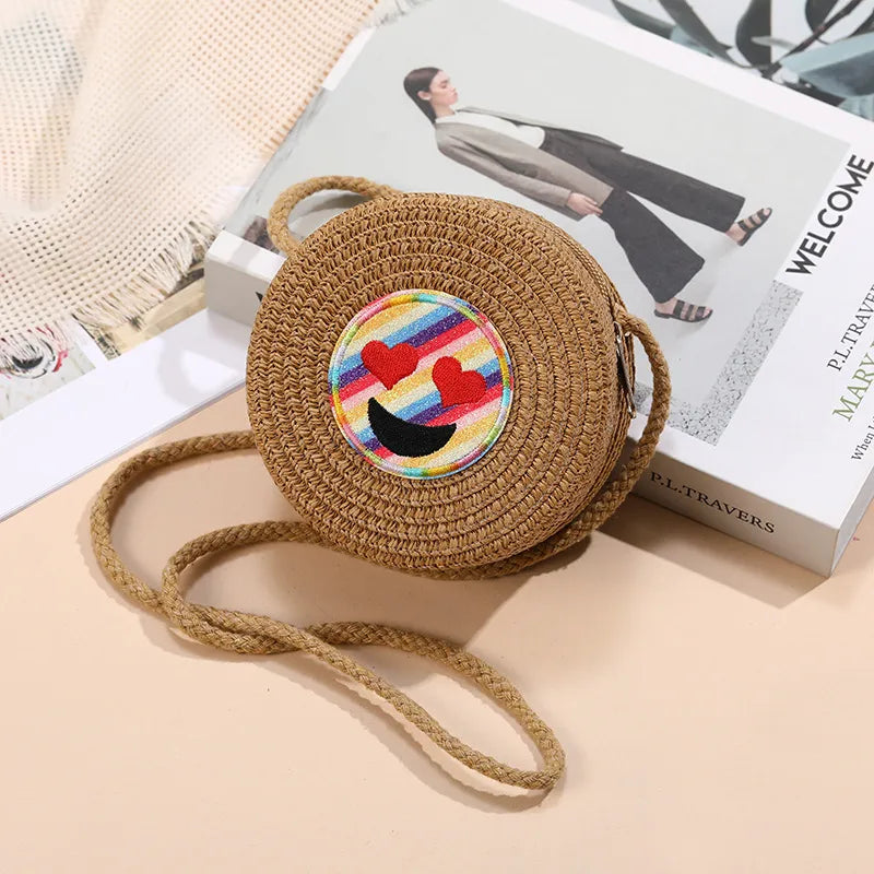 Beach Island Straw Bag Woven Bag Women's  New Seaside Bohemian Straw Bag Crossbody Small Bag Cute