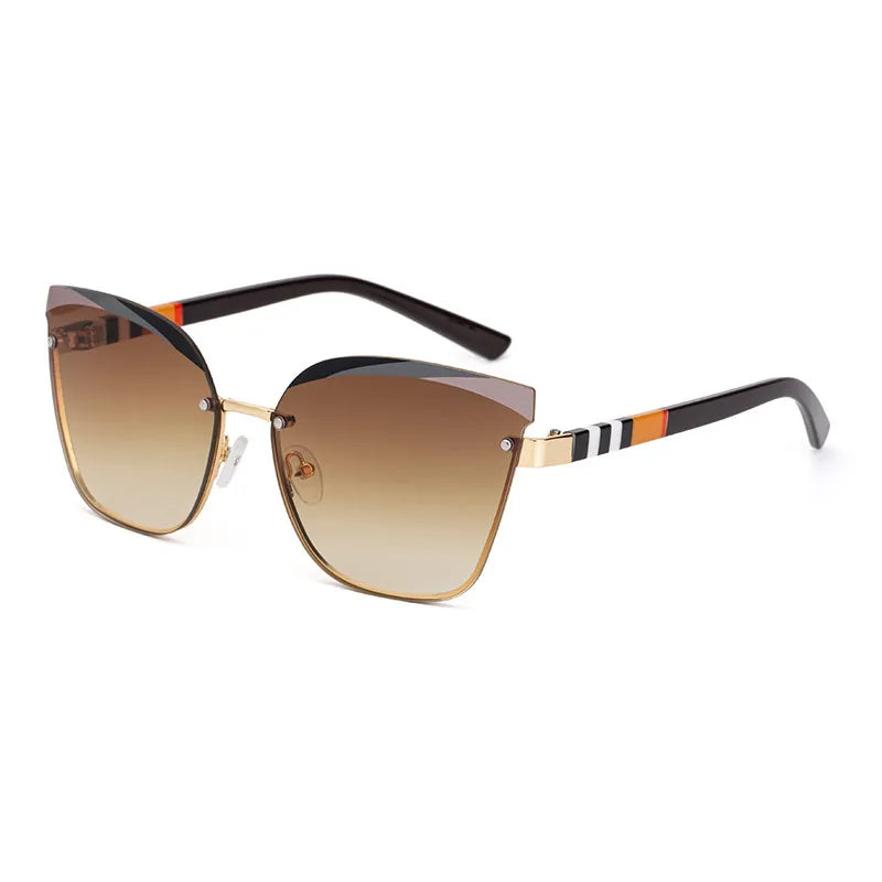 Geometric Pc Cat Eye Frameless Women's Sunglasses