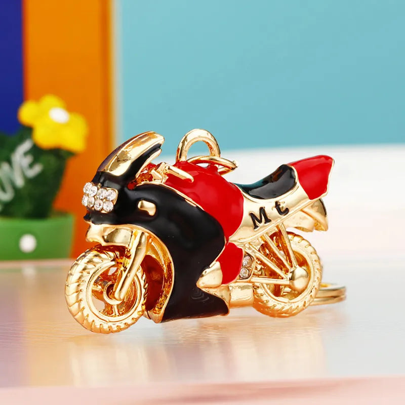 cute car metal diamond women's bag pendant keychain