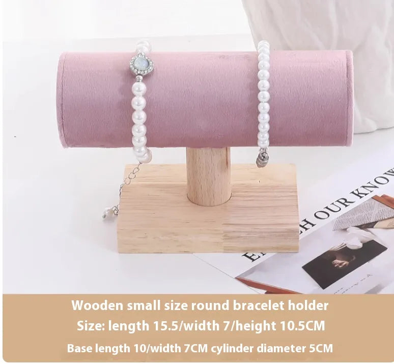 1 Piece solid wood Retro Classic Style Solid Color Jewelry Rack