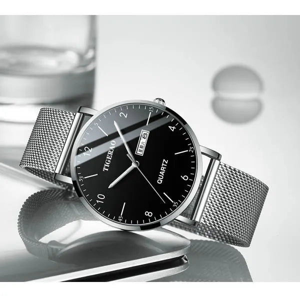 korean style geometric jewelry buckle quartz men's watches