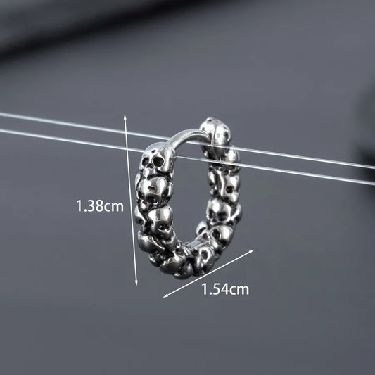 1 Piece Hip-Hop Punk Snake Skull 316 Stainless Steel  Drop Earrings
