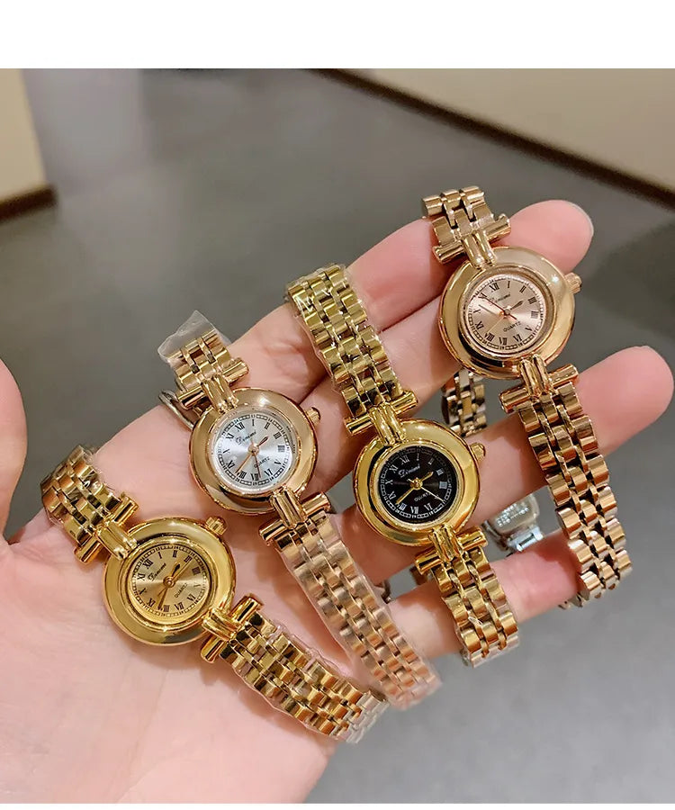 Classic Style Color Block Solid Color Butterfly Double Snap Quartz Watch Women's Watches
