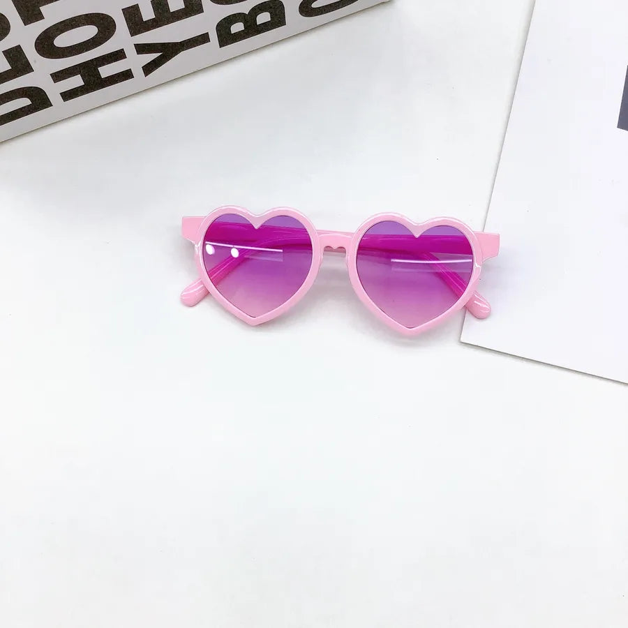 New Fashionable Unisex Children's Sunglasses UV400 Protection Heart-Shaped Design Versatile Candy Colors Baby Glasses