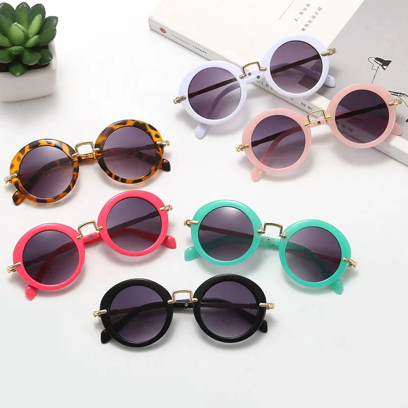 Network new retro round children's sunglasses A04 school season spring outing children's sunglasses fashion sunglasses