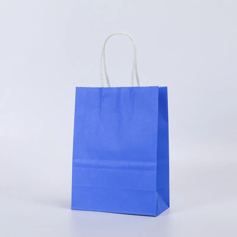 Hand-held paper bag spot Square bottom Kraft paper bag take-out packaging gift packaging bag color shopping bag