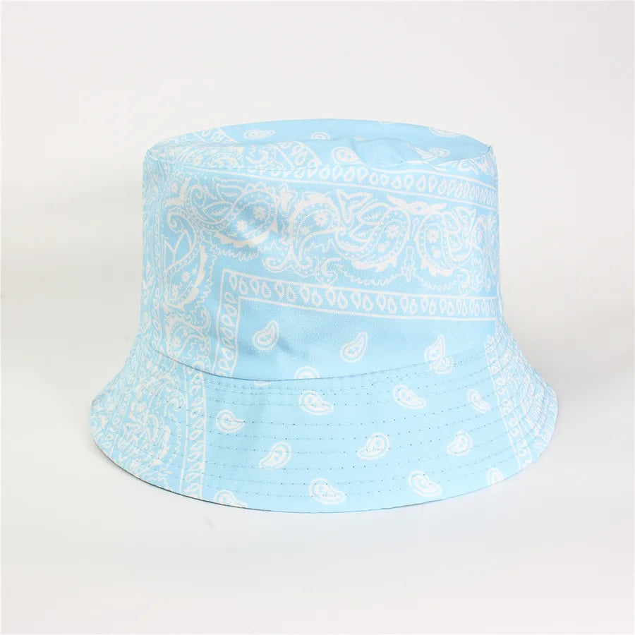 Double-Sided Fisherman Hat Women's Floral Print Sunshade Leaf Animal Cartoon Bucket Cap Spring Summer Elegant Casual Style
