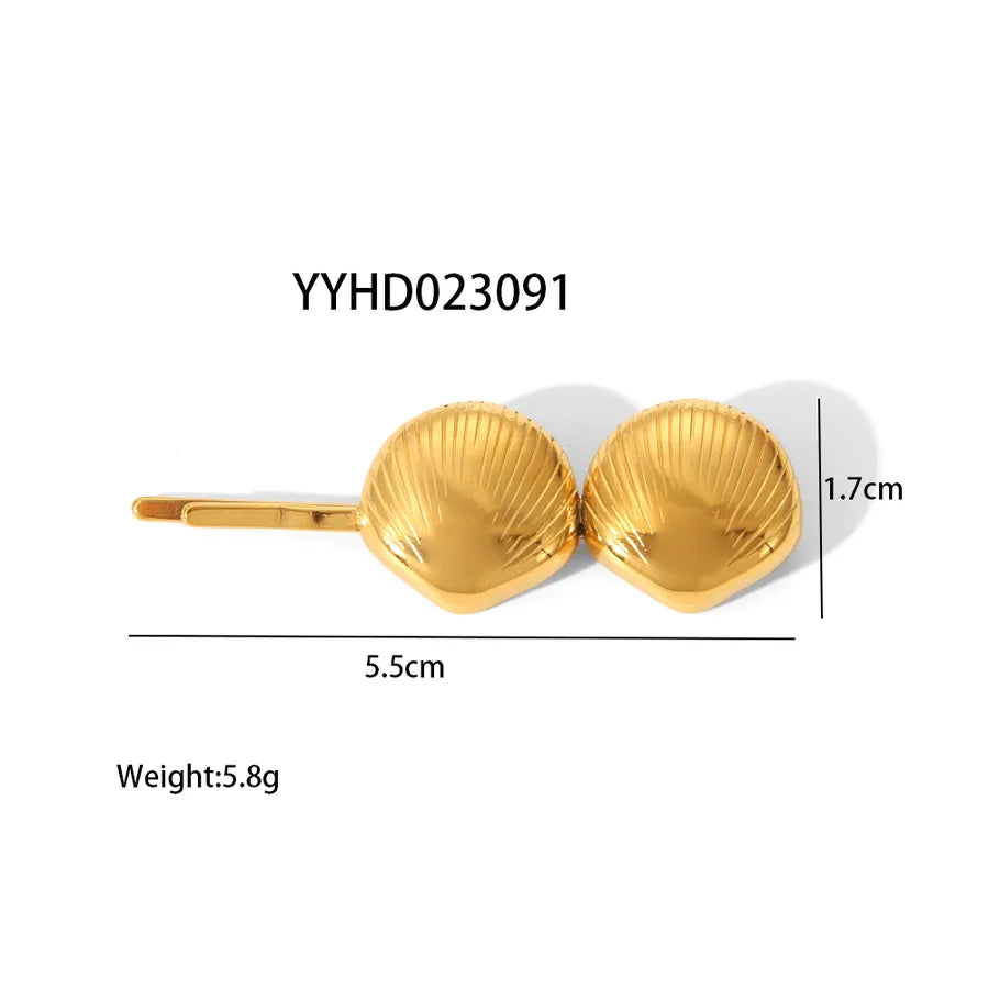 Pastoral Simple Style Women's Flower Shell 304 Stainless Steel Zircon Hair Clip