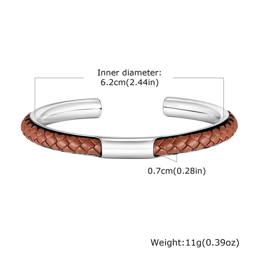 Basic Simple Style Solid Color 304 Stainless Steel Men's Bangle
