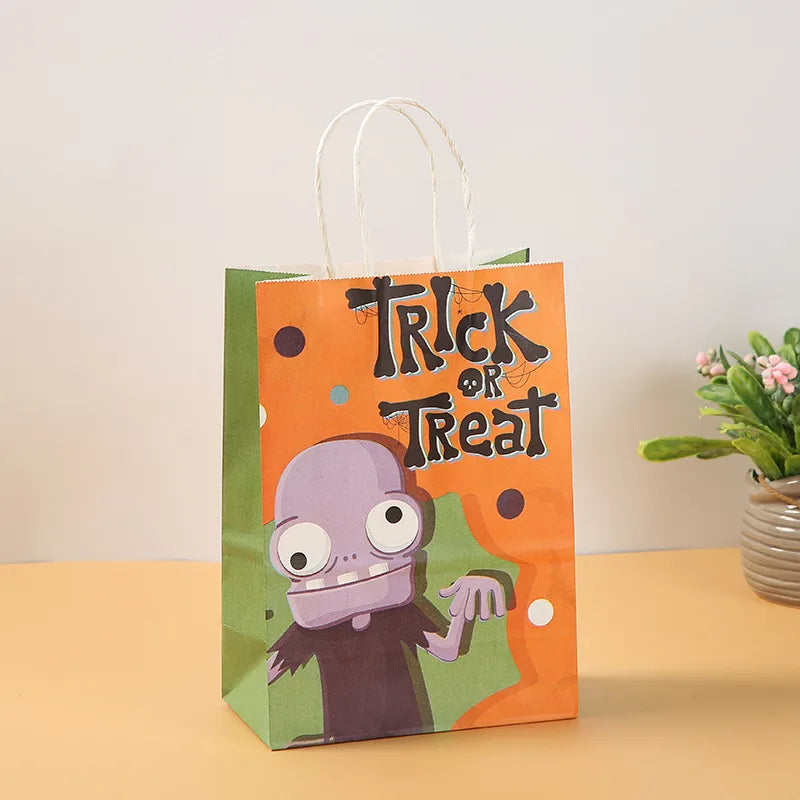 halloween cool style pumpkin spider web ghost kraft paper daily gift bags 1 piece