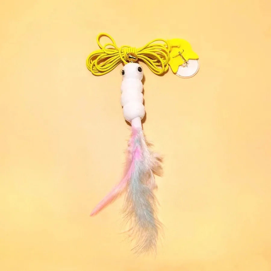 new hanging cat teaser toy hanging door elastic string cat teaser toy feather little mouse cat teaser self-hi relieving stuffy