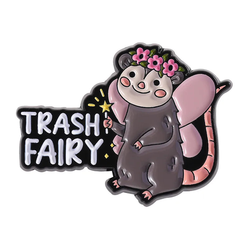 Creative Cartoon Cute Badger Mouse Hedgehog Goose Crow Dinosaur Alloy Baked Paint Shoe Cap Clothes Brooch Pin Children's Unisex