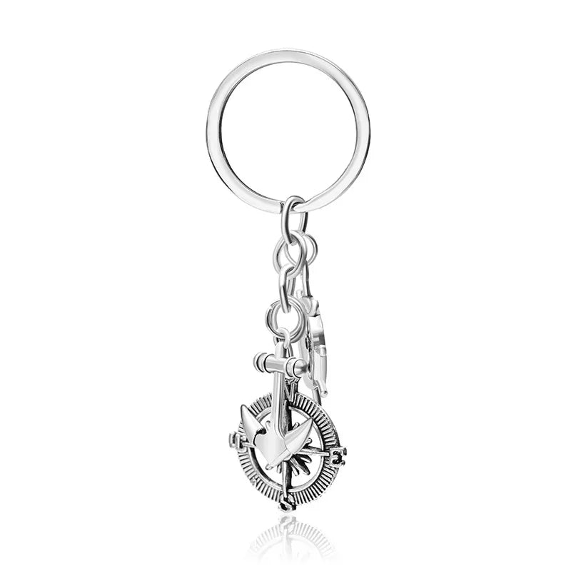 explosion models compass key chain leisure anchor anchor rudder metal key chain pendant accessories hot wholesale nihaodropshipping