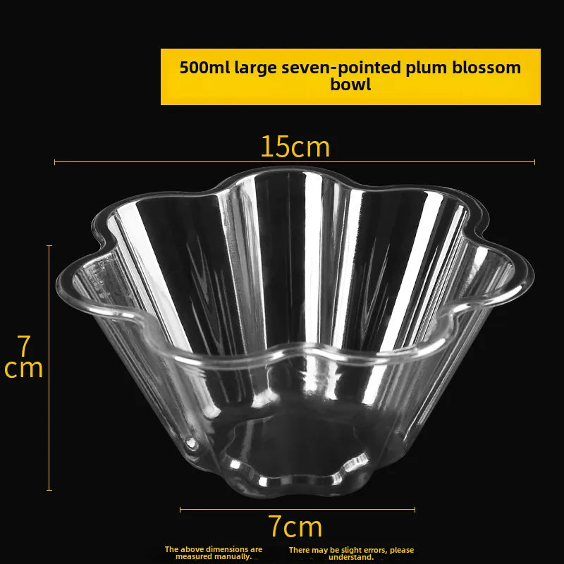 Yogurt bowl disposable 200ml smoothie dessert bowl ice cream bowl plastic cotton ice spoon transparent smoothie bowl