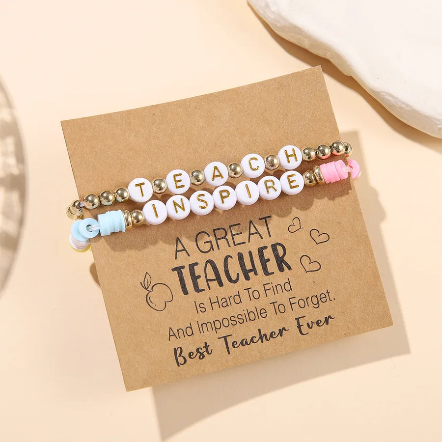 Casual Simple Style Letter Heart Shape CCB soft clay Wholesale Bracelets