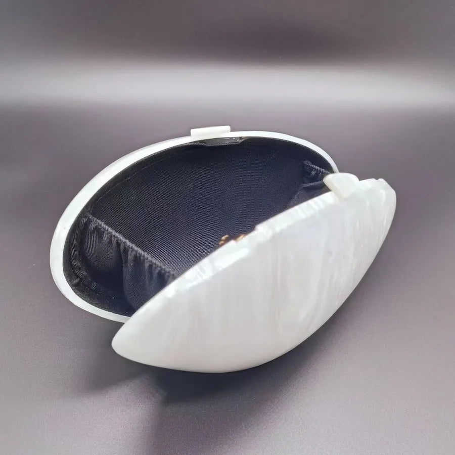 White Green Rose Red Arylic Solid Color Oval Clutches