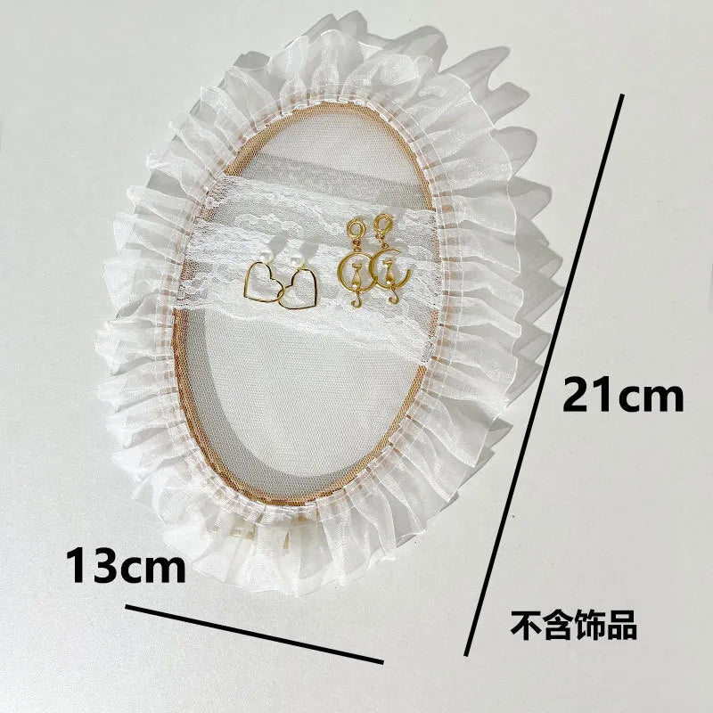 Wooden Embroidery Hoop Earring Display Stand Jewelry Accessories Showcase Shop Window Decor Storage Rack Unique Design
