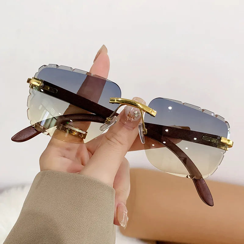 Basic Simple Style Solid Color Ac Square Frameless Women's Sunglasses