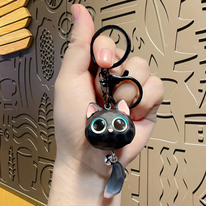 Cartoon Style Cat Resin Couple Unisex Keychain