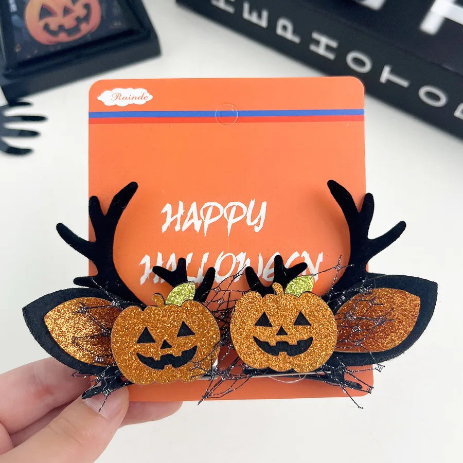 New Arrival Halloween Ornaments Creative Funny Pumpkin Ghost Bat Side Clip Top Clip Festival Atmosphere Hair Accessories
