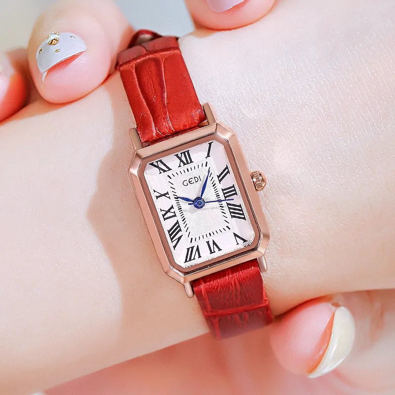 Japanese Style Solid Color Buckle Quartz Watch Women's Watches