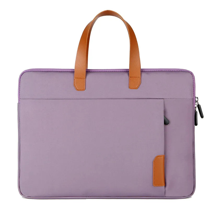 women's basic solid color oxford cloth briefcases