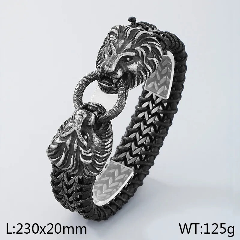 Business Streetwear Skull 304 Stainless Steel 18K Gold Plated Halloween Men's Bracelets