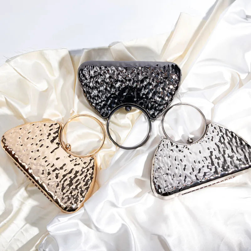 Gold Silver Black Arylic Solid Color Dumpling Shape Evening Bags