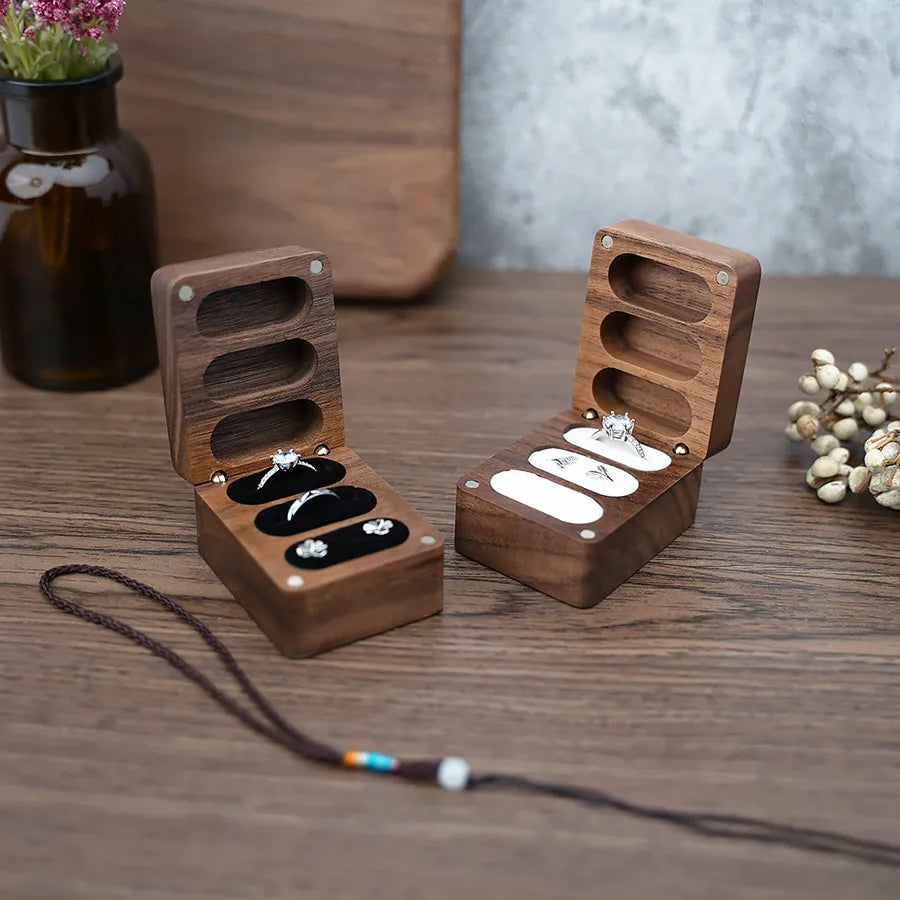 1 Piece Wood Retro Casual Daily Solid Color Jewelry Boxes