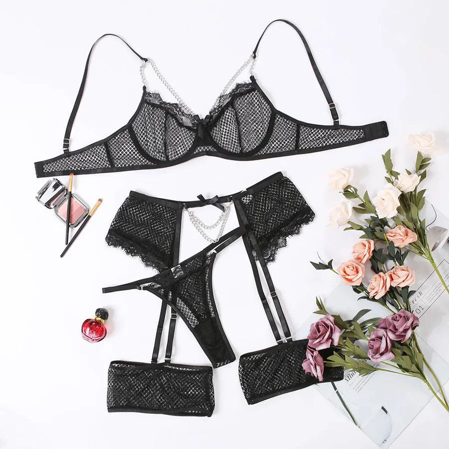 Women's Lady Sexy Solid Color Sexy Lingerie Sets Home Honeymoon Sexy Lingerie