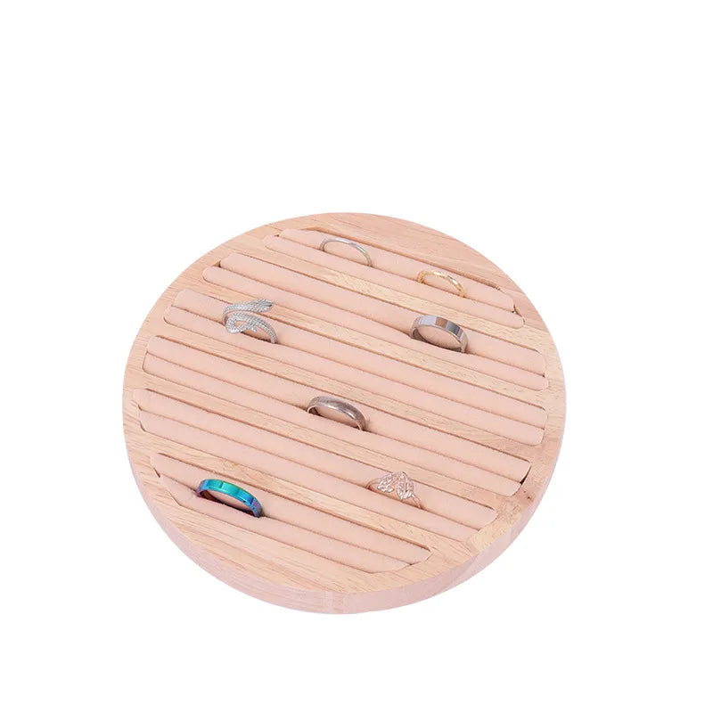 Light Luxury Solid Wood Round Ring Rack Ring Bracelet Diamond Ring Display Stand Jewelry Rack Jewelry Rack Jewelry Rack