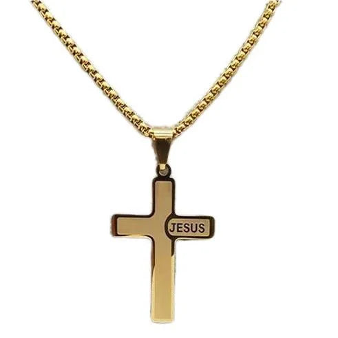 Basic Modern Style Classic Style Geometric Cross Titanium Steel Polishing Men's Pendant Necklace
