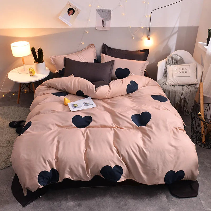 Factory wholesale Aloe cotton four-piece bedding set student dormitory quilt sheet 4-piece one-piece delivery