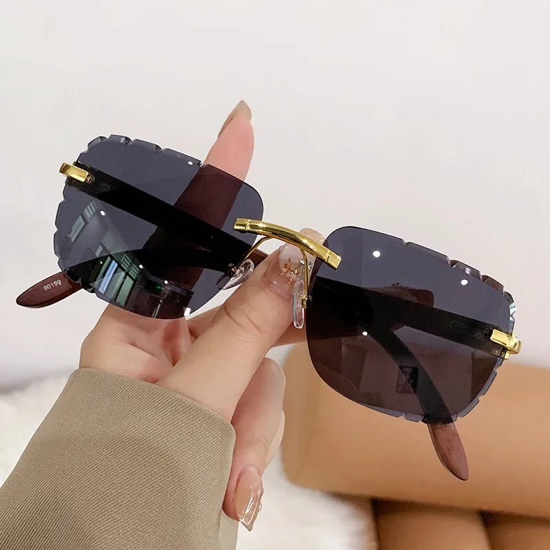 Basic Simple Style Solid Color Ac Square Frameless Women's Sunglasses