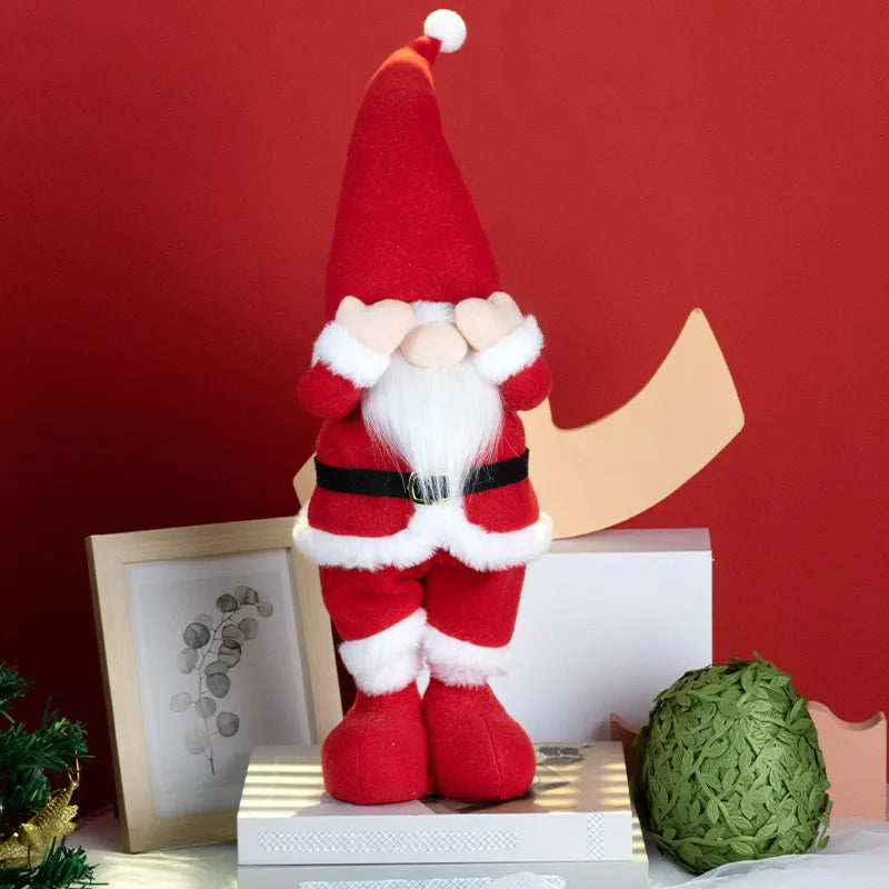 Christmas Decorative Rudolph The Reindeer Extendable Doll Cover Face Style No Face Old Man Doll Modern Art Minimalist Style Polyester Material