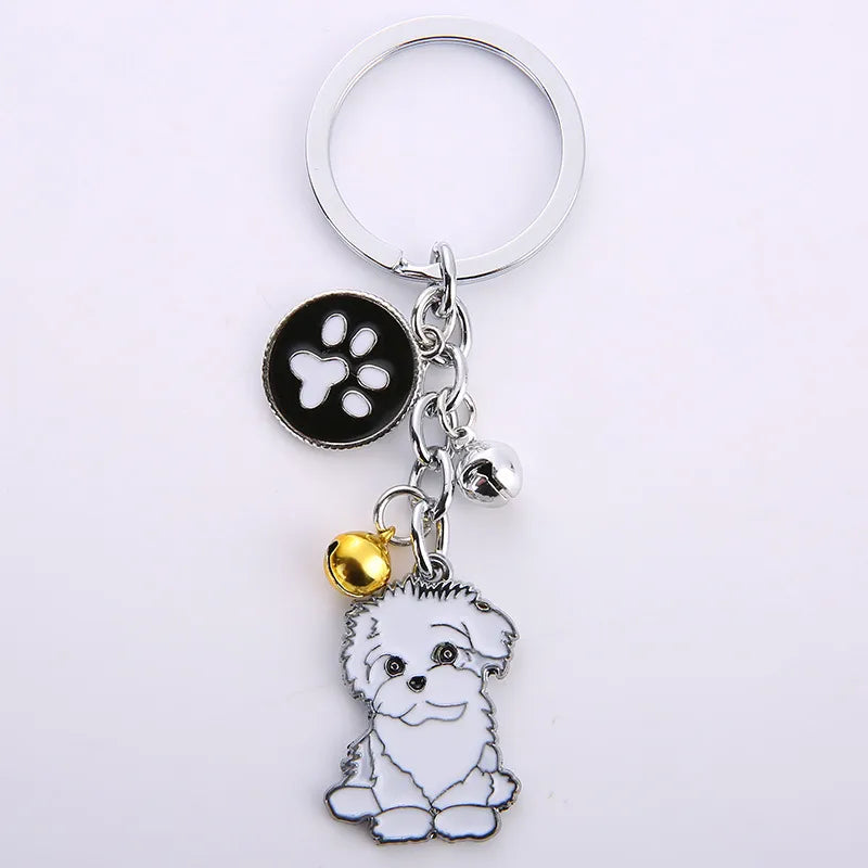 fashion dog metal unisex bag pendant keychain 1 piece