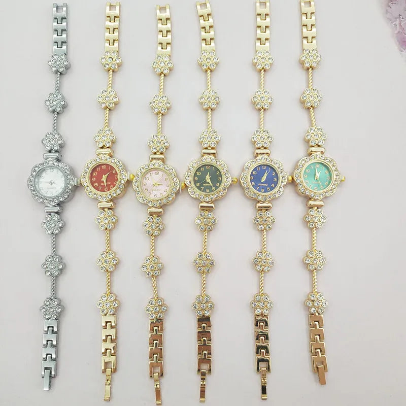 Elegant Flower Single Folding Buckle Quartz Watch Women's Watches