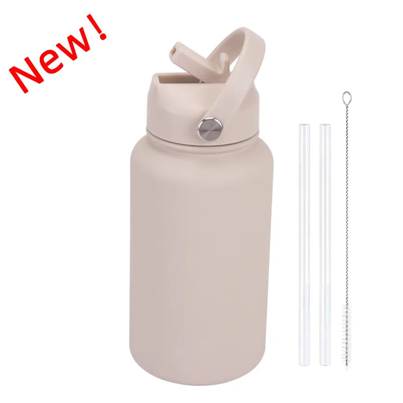 casual solid color stainless steel water bottles