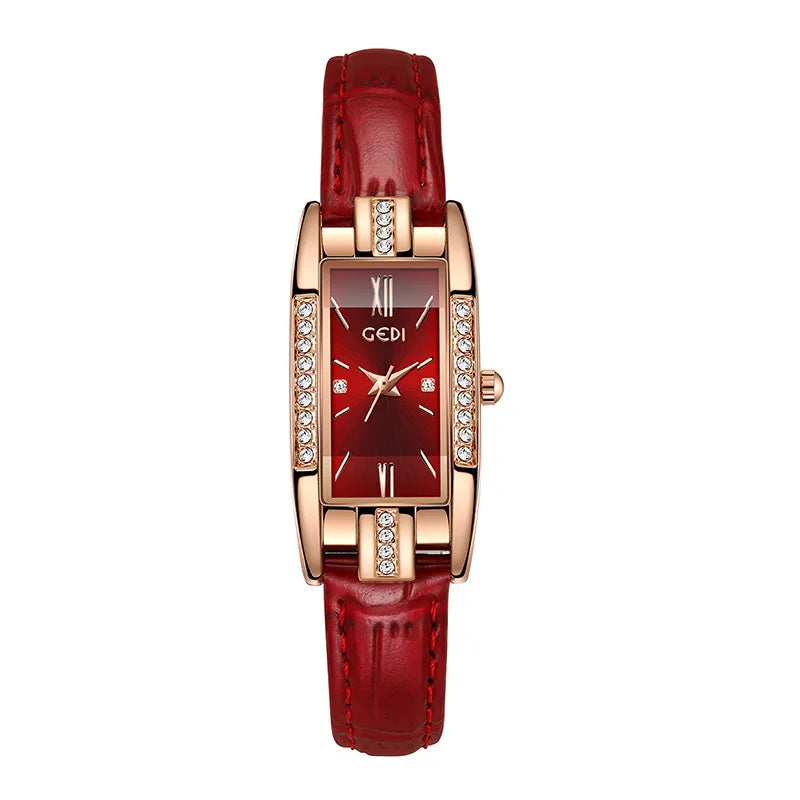 Retro Solid Color Buckle Quartz Watch Women's Watches