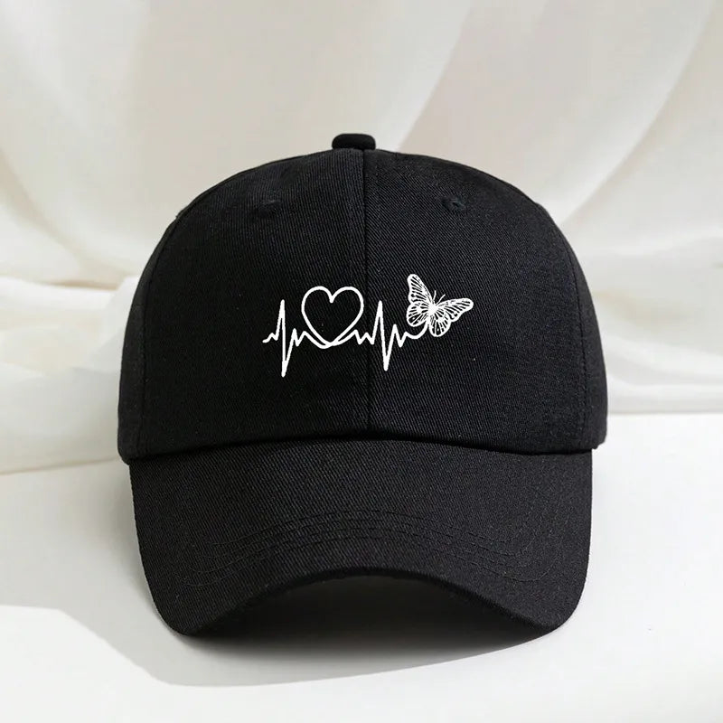 Women's Casual Elegant Heart Shape Curved Eaves Baseball Cap