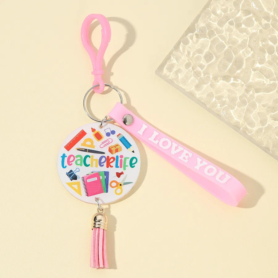 1 Piece Cartoon Style Cute Letter Acrylic Teachers' Day Unisex Keychain