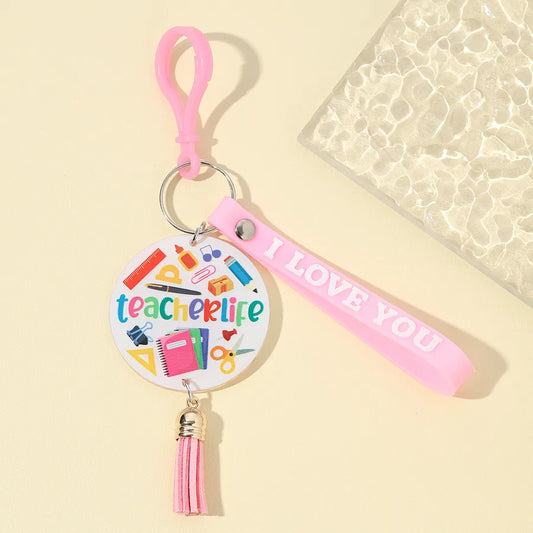 1 Piece Cartoon Style Cute Letter Acrylic Teachers' Day Unisex Keychain