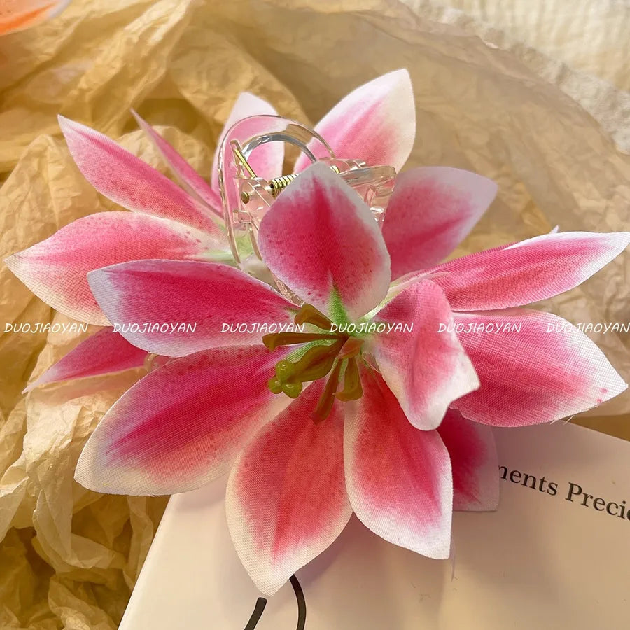Elegant Pastoral Women's Flower Cloth Hair Clip Hair Claws