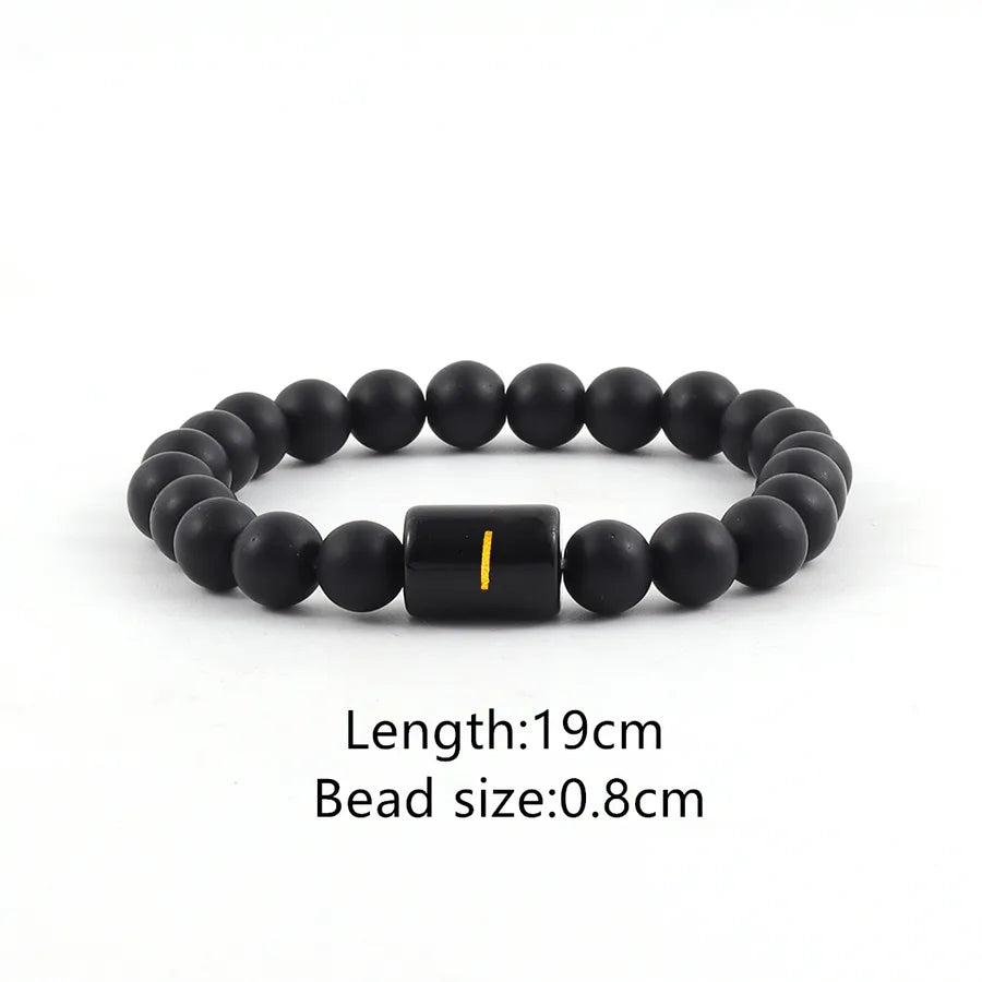 Elegant Vintage Style Simple Style Letter Glass Stone Men's Bracelets Men Beaded Bracelets