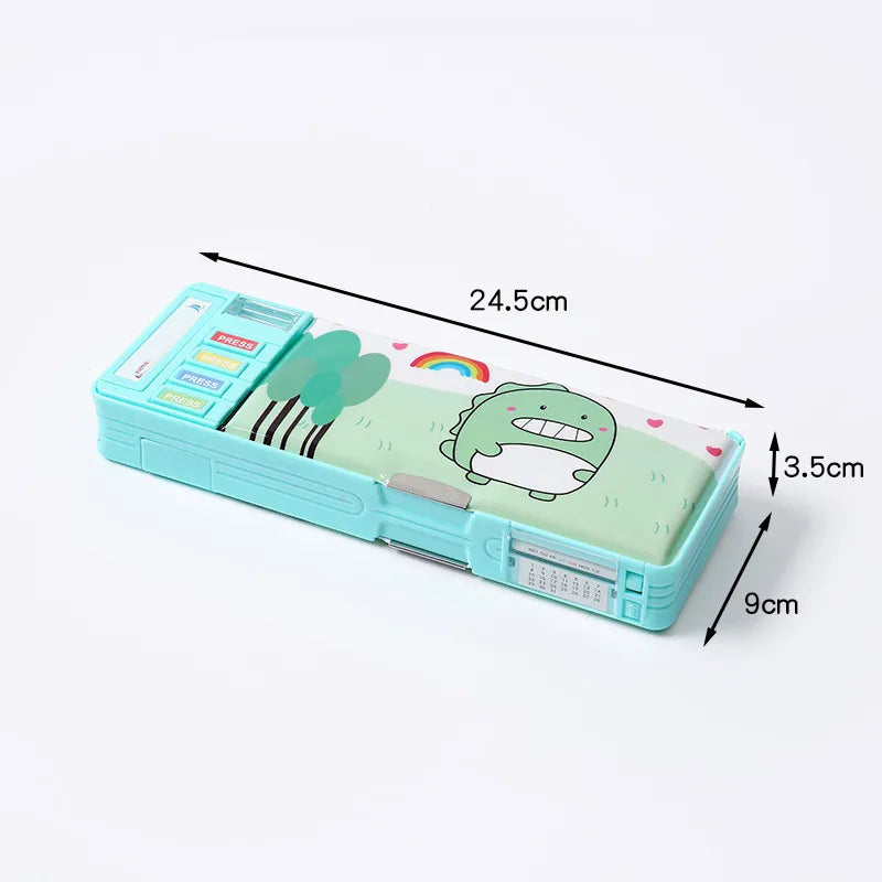 primary school students' multi-functional large-capacity double-layer stationery box