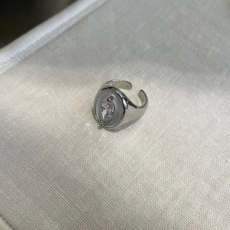 Retro Classic Style Geometric natural stone Open Rings Rings In Bulk