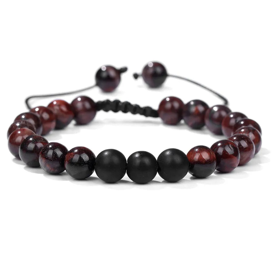Retro Classic Style Geometric natural stone Volcanic rock Tiger Eye Bracelets In Bulk